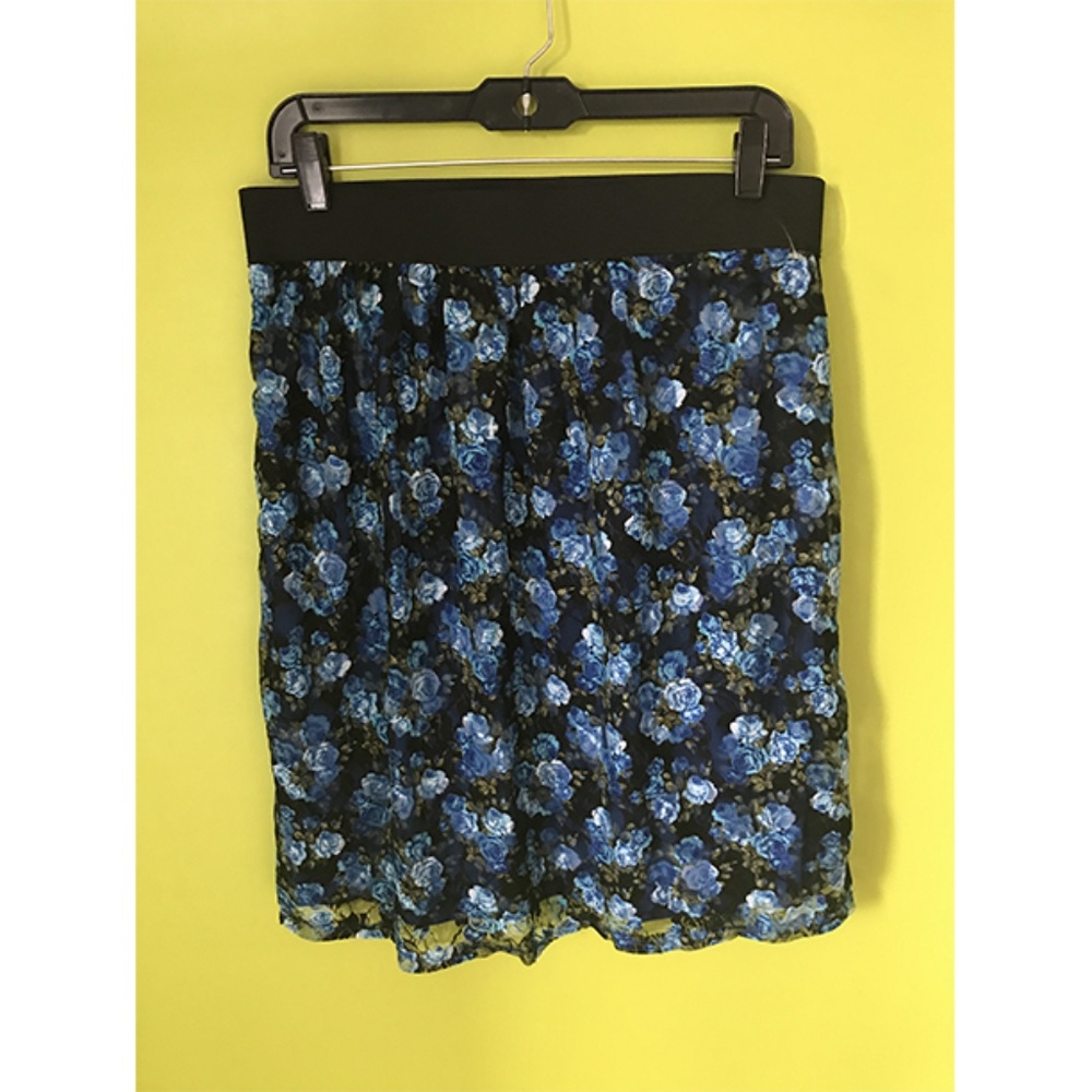 Allison Brittney Floral Lined Skater Skirt L /G